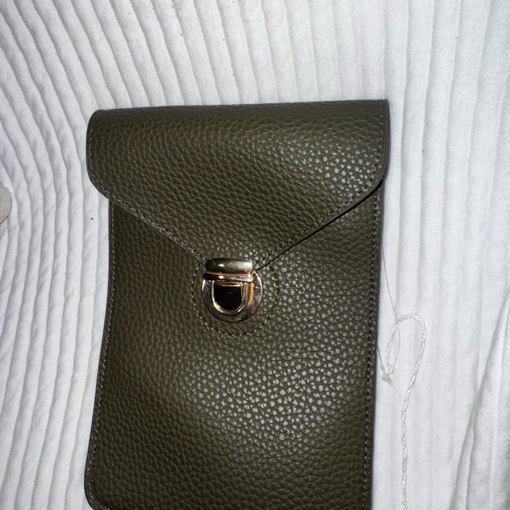 Olive Green Leather Crossbody Bag